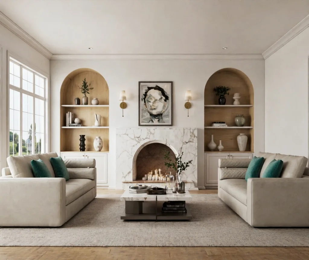 Classical Arched Hearth Living
