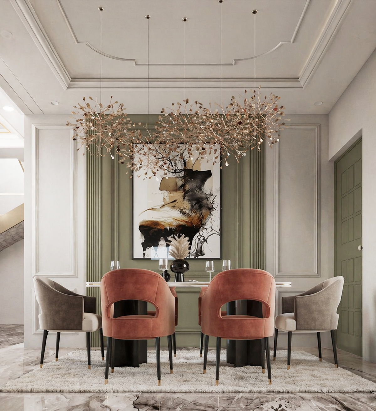 Residential Dining Room — Warm Tones