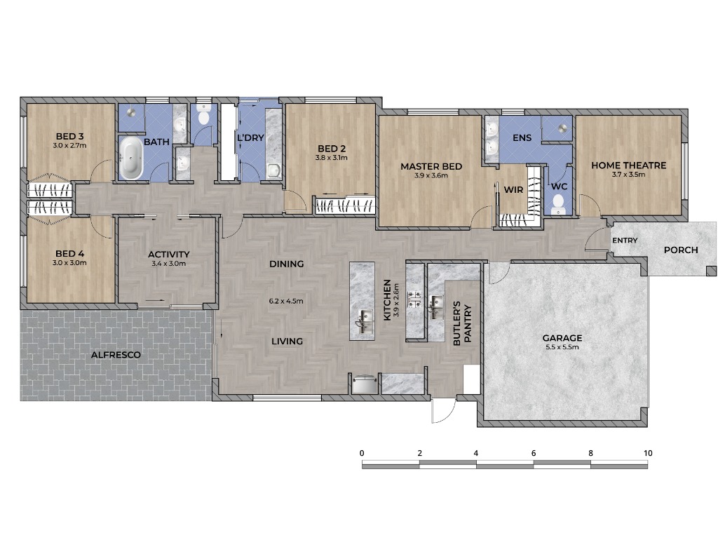 Contemporary Wood Finish Plan
