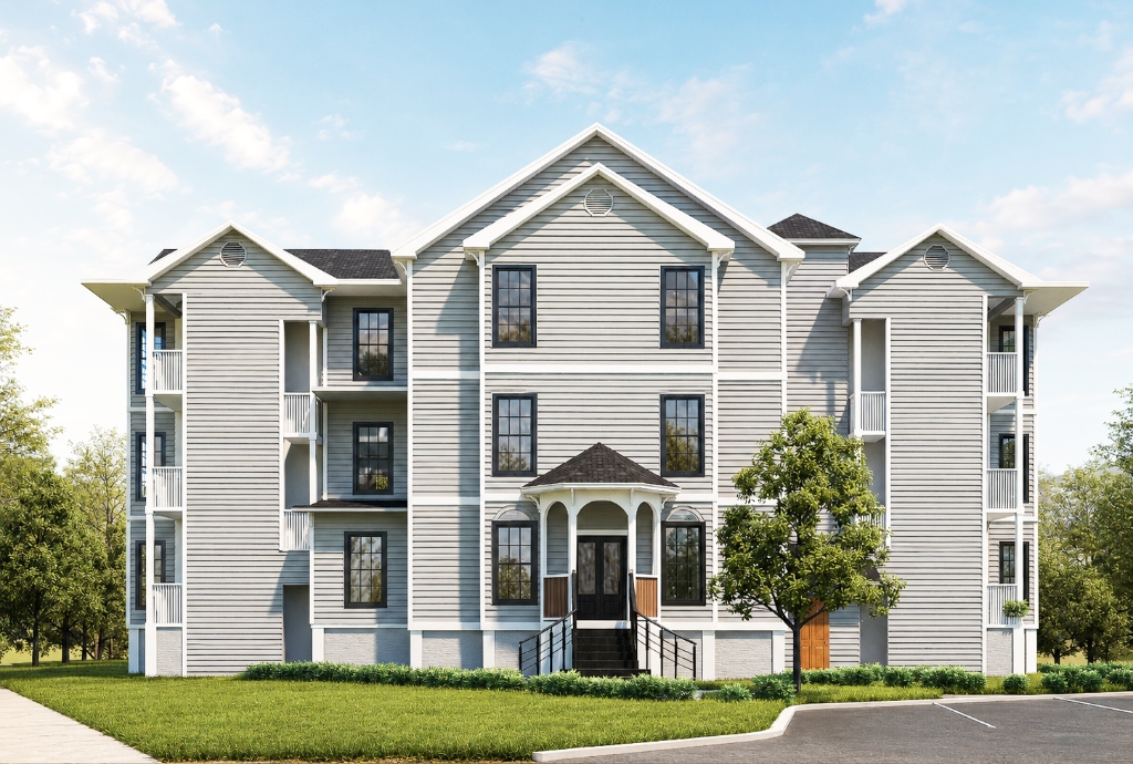 Contemporary Multi-Family Residential Facade - Exterior Residential Render