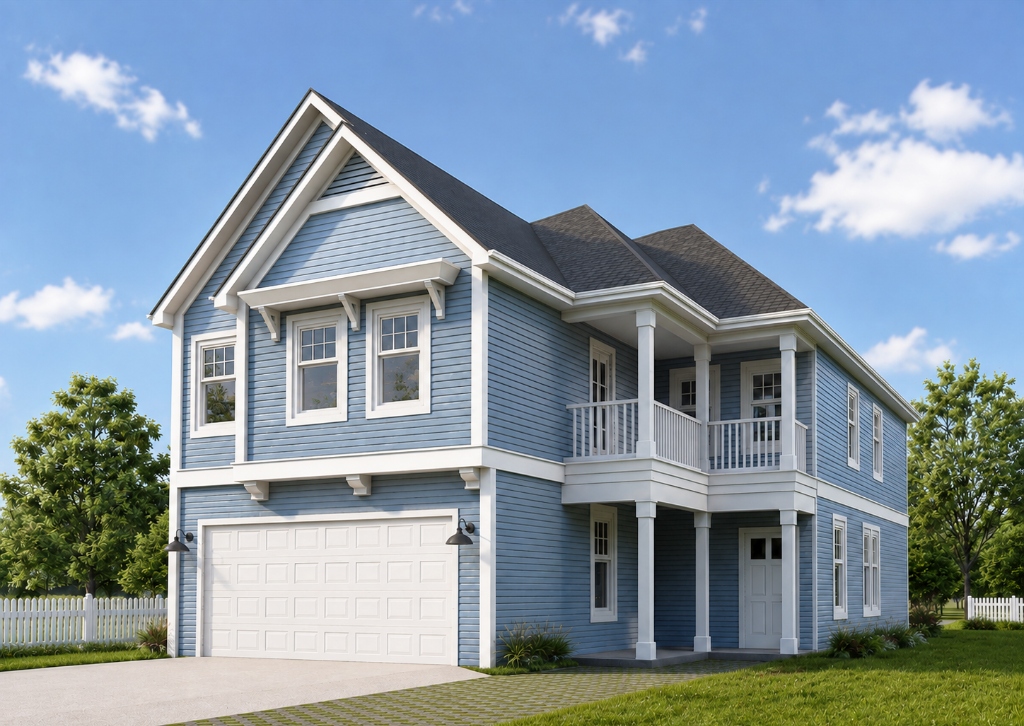 Classic Coastal Two-Story Residence - Exterior Residential Render