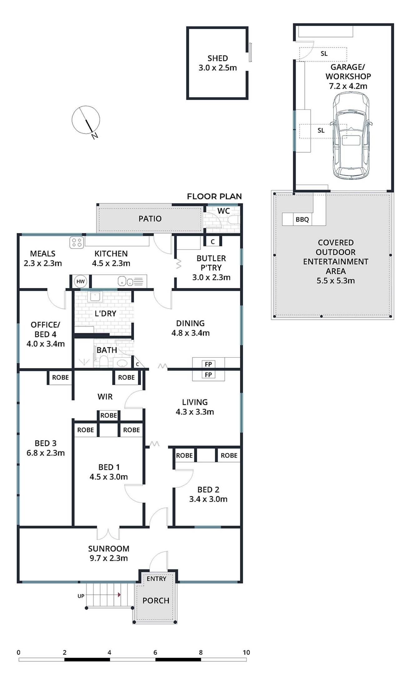 Floor Plan — Black & White 2